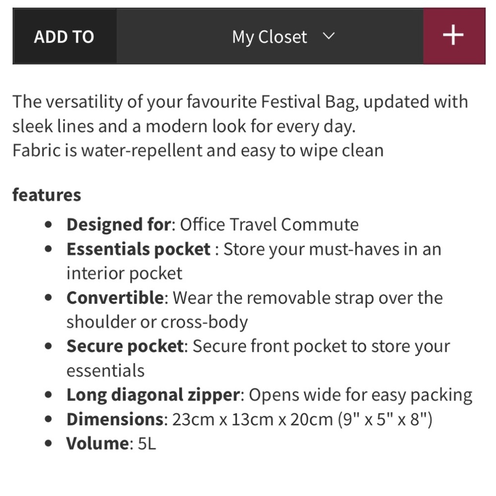 Lululemon All Night Festival Bag Vol 5 L in Angel Wing - Picture 13 of 13